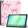 CoBak Cover per Samsung Galaxy Tab A11+ Plus 11 Pollici 2025/A9+ Plus 2023, Custodia in Pelle PU con Retro Trasparente, Smart Cover con Chiusura Magnetica e Multi-Angolo di Visione, Fiocchetto