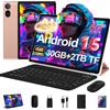 DMOAO Tablet 10 Pollici Android 15 con 30 GB RAM+2TB ROM Espansione, Widevine L1 | FHD Tablet con Tastiera e Mouse, 6000mAh, Octa-Core, 5G Wi-Fi, GPS, USB-C, BT 5.0, 8MP+5MP, Gemini AI, Oro Rosa
