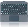 Seagtigau Cover per Microsoft Surface Pro 11 Pro 10 Pro 9 Pro 8 Pro X, 13 pollici, tastiera Bluetooth ultra sottile con mouse multi-touchpad ricaricabile, retroilluminazione LED a 7 colori (grigio con