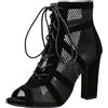 Generico Scarpe da Ballo Donna - Tacchi Heels Dance Donna Sexy 7-10cm Scarpe con Tacco Eleganti Heels Dance Shoes Decollete Tacco Alto Punta Aperta con Lacci