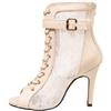 Generico Scarpe da Ballo Donna - Tacchi Heels Dance Donna Sexy 7-10cm Scarpe con Tacco Eleganti Heels Dance Shoes Decollete Tacco Alto Punta Aperta con Lacci
