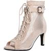 Generico Scarpe da Ballo Donna - Tacchi Heels Dance Donna Sexy 7-10cm Scarpe con Tacco Eleganti Heels Dance Shoes Decollete Tacco Alto Punta Aperta con Lacci