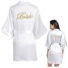 FUIPVGI Vestaglia Sposa, Kimono in Raso, Accappatoio Sexy Pigiama Scollo V, Elegante Camicia da Notte Donna (Bianco, Taglia Unica)