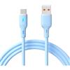 AKYGA AK-USB-63 Cavo di ricarica USB C a USB-A in silicone blu USB 2.0 480 Mbit/s LED flessibile cavo dati e ricarica rapida USB-C
