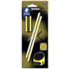 STAEDTLER NORIX 181 Matite - HB, set da 2, design nero | Matite HB per scrittura con presa soft-touch - coppia con gomma & temperino - Art.-Nr. 181 SBK2-1