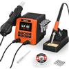 Toolour Stazione Saldante Toolour Stazione di Saldatore con 392 °F-896 °F, Temperatura Regolabile, Funzione C/F, 10 Minuti in Modalità Sospensione, Saldatore Elettrico con 5 Punte di Saldatura