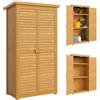 Outsunny Casetta da Giardino in Legno con Tetto Impermeabile, Armadio da Esterno Porta Attrezzi da Giardino con 3 Mensole, 87x46.5x160cm