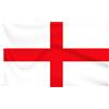 Mustavo Grande bandiera dell'Inghilterra, 2,4 x 1,5 m, per uso interno/esterno, rosso e bianco, bandiera inglese con croce di San Giorgio, con 2 occhielli in metallo