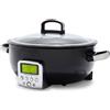 GreenPan Elite 5,6L Pentola Elettrica Intelligente,Specifiche a Soffriggere,Saltare,Mescolare,Riso,Antiaderente in Ceramica Sana Senza PFAS e Parti Lavabili in Lavastoviglie,Display a LED,Nero