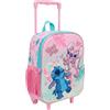 mybagstory | Borsa con ruote 3D | Stitch e Angel | 33 x 14 x 27 cm | Collezione Love in tonalità rosa e blu. Formato ideale per la scuola materna con uno splendido effetto 3D in rilievo del