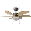 Cecotec Ventilatore da Soffitto con Luce EnergySilence Aero 350. 50 W, Basso consumo, 81 cm di Diametro, 6 Pale Reversibili, 3 Velocità, Funzione Inverno, Finitura bianco/legno