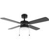 Cecotec - Ventilatore da Soffitto con luce EnergySilence Aero 450 FullBlack 50 W e 106 cm, 3 velocità, 4 pale reversibili e modalità Inverno-Estate