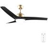 Cecotec - Ventilatori da Soffitto EnergySilence Aero 560 GoldBlack - 62 W, Diametro 132 cm, Lampada a LED, Telecomando, Timer Fino a 8 Ore, 3 Velocità, 3 Pale, Estate/Inverno