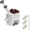 Westmark Snocciolatore per ciliegie con canale e vaschetta per noccioli, Incluso Set di Ricambio da 4 Pezzi, Plastica/Acciaio inox, Bianco/Antracite, 403022E6