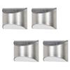 AKTIVE 61581 - Set di 4 luci solari a LED, in acciaio inox, luce bianca 5-10 lumen, impermeabile IP44, autonomia fino a 8 ore, illuminazione esterna per terrazza e balcone