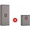 KISS Keter Set 2 armadi Quadra da 1 alto e 1 basso