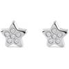Monde Petit Mondepetit - Orecchini ragazza donna Stella Zircone Oro Bianco 9K - Scatola Regalo - Certificato di garanzia