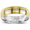 SILVEGO Anello Nuziale da Donna o Uomo in Acciaio Inox Placcato Oro, RRC2047-M