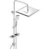 JOHO Colonna Doccia idromassaggio Colonna Doccia con Soffione Senza Miscelatore Set Doccia Completo a pioggia con Porta Ogetti Mensola Colonna in Acciaio INOX 30 * 30cm.
