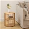 5 five simply smart Tavolino da Interno 1 Ripiano Slat cm.40x h.48 colore Legno Naturale