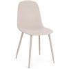 Bizzotto Sedia Irelia da Interno in Tessuto colore Tortora e Beige Stile Moderno