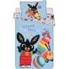 Jerry Fabrics Biancheria da letto per bambini reversibile motivo Bing Bunny, Amma & Sula Ball Xylophone Car Blue Piumone 100x135 + cuscino 40x60 cm 100% cotone per bambini