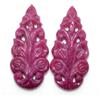 SBI Gems Rubino Naturale Fatto a Mano Intagliato Paio 3 Design & Misura Gemme