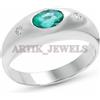 Laboratrio Cresciuta Gemma Smeraldo Con 925 Argento Sterling Ring per Uomo AJ740