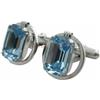 Artik Jewels Gemma Naturale Di Topazio Blu Con Gemelli In Argento Sterling 925 #2016