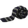 SUITSUPPLY Cravatta Fatta a Mano In Seta Knit Riga Blu Navy Tocco Quadrato