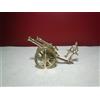Soldatino cannone vintage in ottone a doppia canna Canon militare ruote rotanti