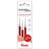 Pentel LR7 Ricarica per penne EnerGel, punta 3 pezzi, rosso