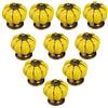 POFET Pomelli in ceramica vintage a forma di zucca per armadio, cassetto, armadio, decorazione per la casa, 10 pezzi, colore giallo