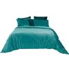 Jenny Sesal Parure copripiumino in Velluto linea Sophia Soffice ed elegante velluto sopra e microfibra sotto - set compripiumino e federe (Matrimoniale, Verde Tiffany)