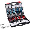 VEVOR Kit di Riparazione Filetti, Set di 338, Set di Strumenti di Riparazione Filetti SAE e Metrico Elicoidale M5 M6 M8 M10 M12 1/4 5/16 3/8 7/16 1/2 Pollici, Set di Riparazione Filetti, HSS Trapano