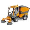 bruder 02691 - VarioCar per la pulizia stradale | con spazzole rotanti e cassonetto ribaltabile, veicolo per la pulizia urbana, macchinina