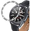 DEALELE Cassa Compatibile con Samsung Galaxy Watch 3 (45mm), Bling Strass Diamante Acciaio Inossidabile Metallo Anti-collisione Bezel Ring Cover Anello Lunetta Copertura, Nero
