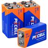 PKCELL batteria di blocco 9V 6LR61 batterie alcaline per rilevatore di Fumo, rilevatore, Emergency Light V16, 5 pezzi