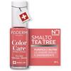 PODERM Smalto per Unghie Curativo al Tea Tree - Rosa Corallo 8 ML, SwissLab | Purifica, Chiarisce e Nutre Unghie Gialle e Danneggiate | Arricchito con Tea Tree, Silicio e Biotina | Creato da un Podologo