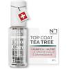 PODERM Smalto per Unghie Curativo al Tea Tree - Top Coat | 8 ML - Swiss Lab | Purifica, Chiarisce e Nutre Unghie Gialle e Danneggiate | Arricchito con Tea Tree, Silicio e Biotina | Creato da un Podologo