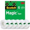 Scotch Nastro Adesivo Invisibile Magic, 6 Rotoli, 19 mm x 33 m | Nastro Adesivo Multiuso per Riparazione Documenti, Etichettatura e Sigillatura; Finitura Opaca, Invisibile e Scrivibile