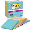 Post-it Foglietti Super Sticky, 6 Blocchetti (540 Fogli), 76 mm x 76 mm | Foglietti Adesivi Riposizionabili a Tenuta Extra Forte per Promemoria ed Elenchi; Aderiscono a Superfici Verticali