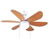 Cecotec Ventilatore da Soffitto con Luce EnergySilence Aero 360. 50 W, Risparmio Energetico, Diametro 91 cm, Lampada, 6 Lame Reversibili, 3 Velocità, Funzione Invernale, Finitura Bianco o Legno