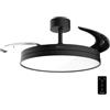 Cecotec Ventilatore da Soffitto con Luce con Pale Retrattili EnergySilence Aero 2440 Invisible Pure Black. 30 W, Motore DC, Telecomando, Timer 6 h, 6 Velocità, Funzione Inverno-Estate, Aria Silenziosa
