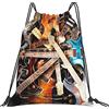 Lsjuee Magic Electric Guitar Music Borsa con coulisse per il tempo libero unisex semplice, borse con coulisse da palestra, borse portaoggetti per zaino portatile da esterno