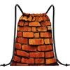 Lsjuee Zaino con coulisse in muro di mattoni rossi con tasche Sacca leggera per borsa a tracolla per palestra Yoga Shopping Sport