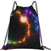Lsjuee Black Hole Galactic Space Zaino con coulisse Borsa a tracolla leggera per palestra Yoga Shopping Sport