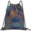 Lsjuee Borsa con coulisse per il tempo libero unisex modello cielo stellato, borse con coulisse da palestra, borse portaoggetti per zaino portatile da esterno