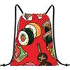Lsjuee Borse con coulisse Cucina Sushi Roll Ramen Zaino Borsa Sport Sacco da palestra uomini Donne Ragazzi Ragazze