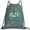 Lsjuee Borsa con coulisse per il tempo libero unisex semplice parola lezione di matematica, borse con coulisse da palestra, borse portaoggetti per zaino portatile da esterno